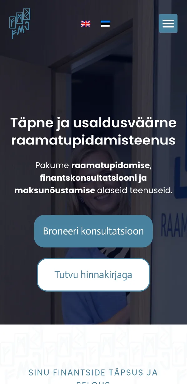 FMJ koduleht – mobiilivaade
