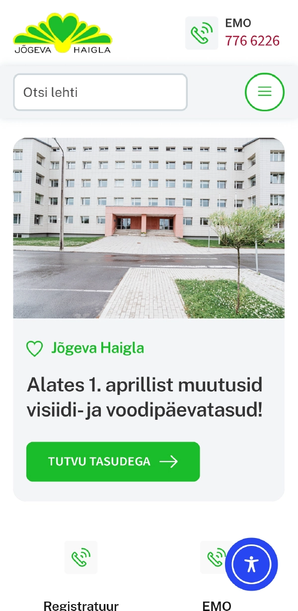 Jõgeva Haigla koduleht – Avaleht – mobiil