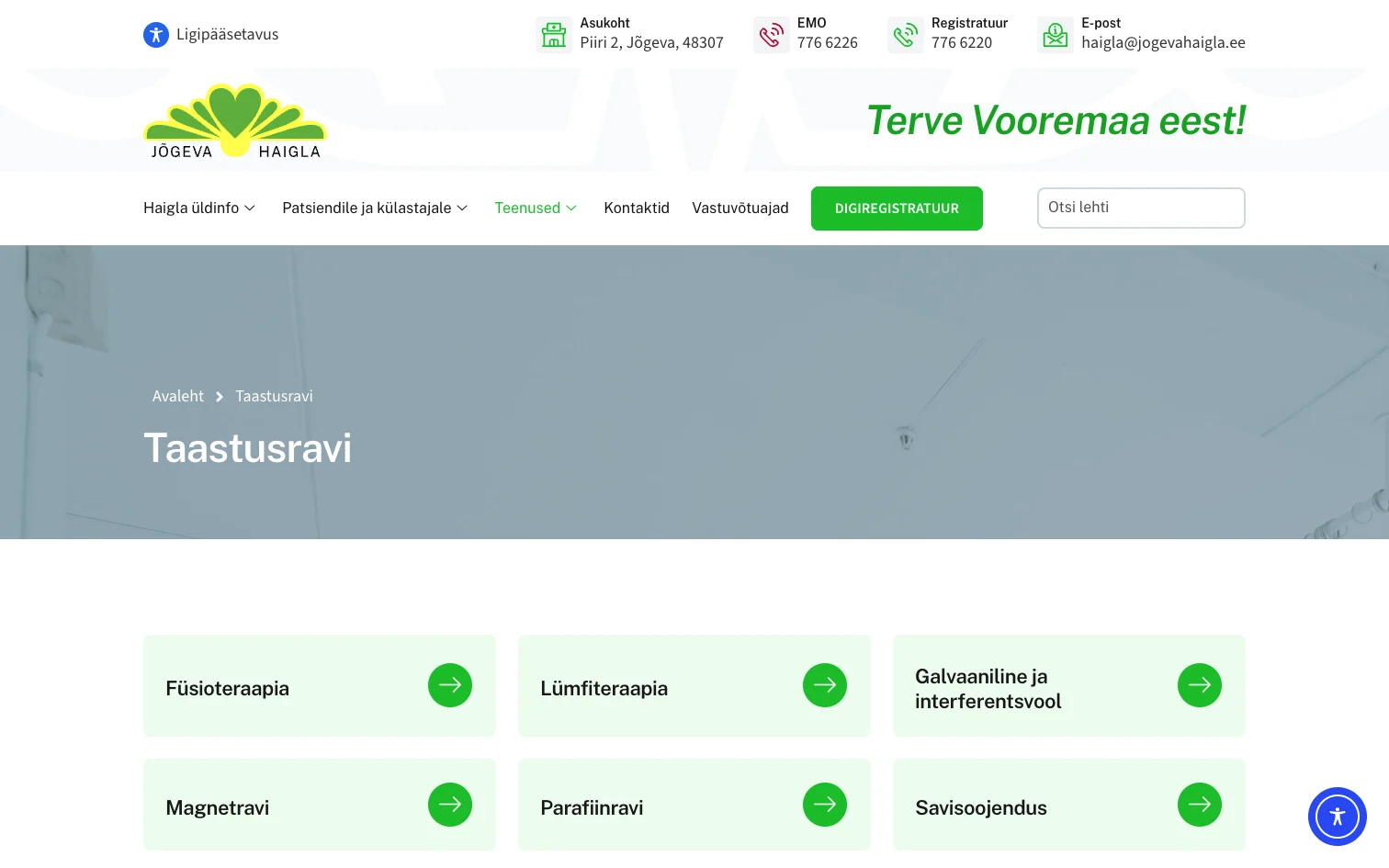 Jõgeva Haigla koduleht – Taastusraviteenused