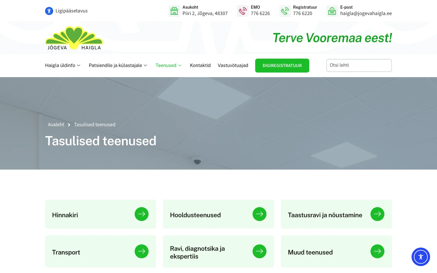 Jõgeva Haigla koduleht – Tasulised teenused