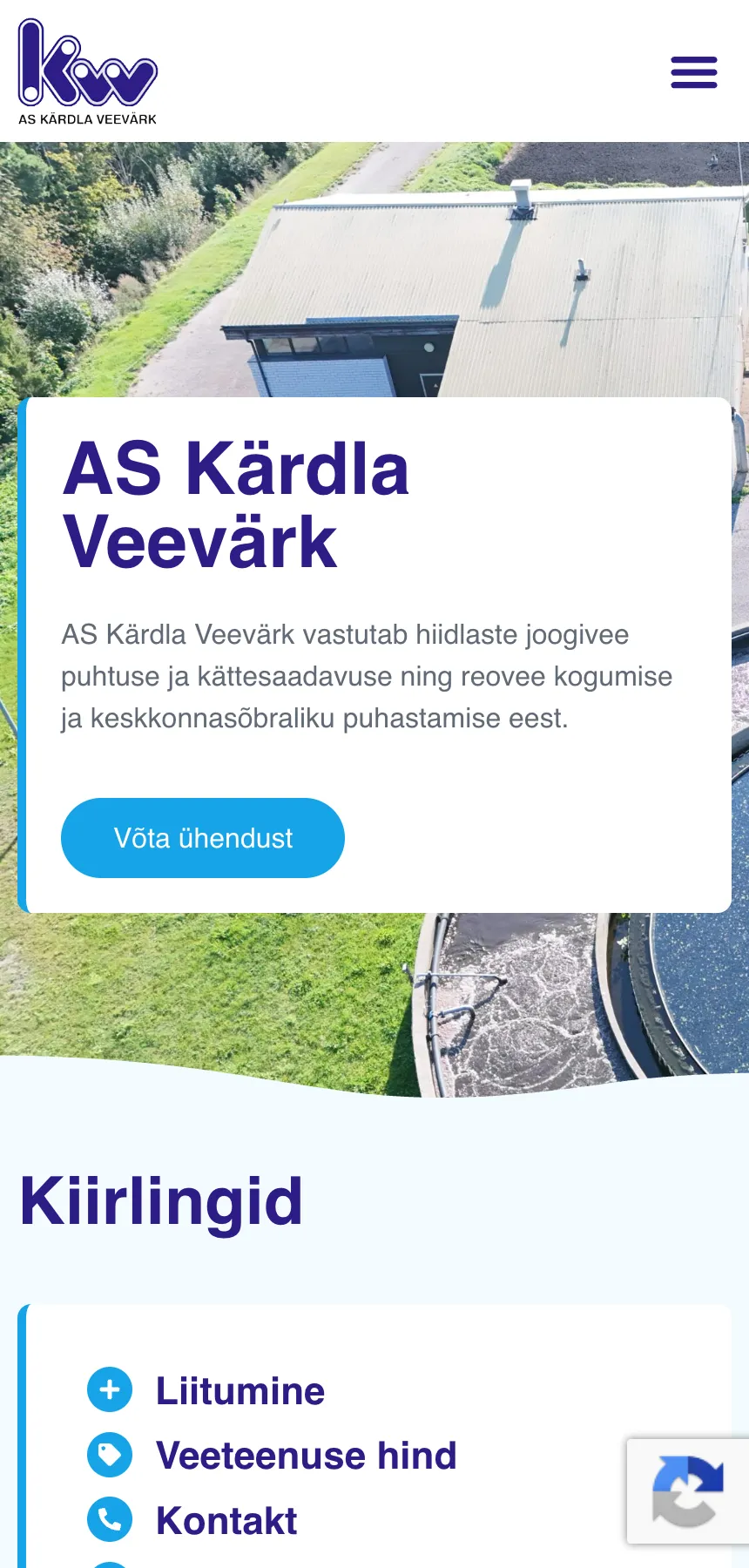 Kärdla Veevärk koduleht – Avaleht – mobiil