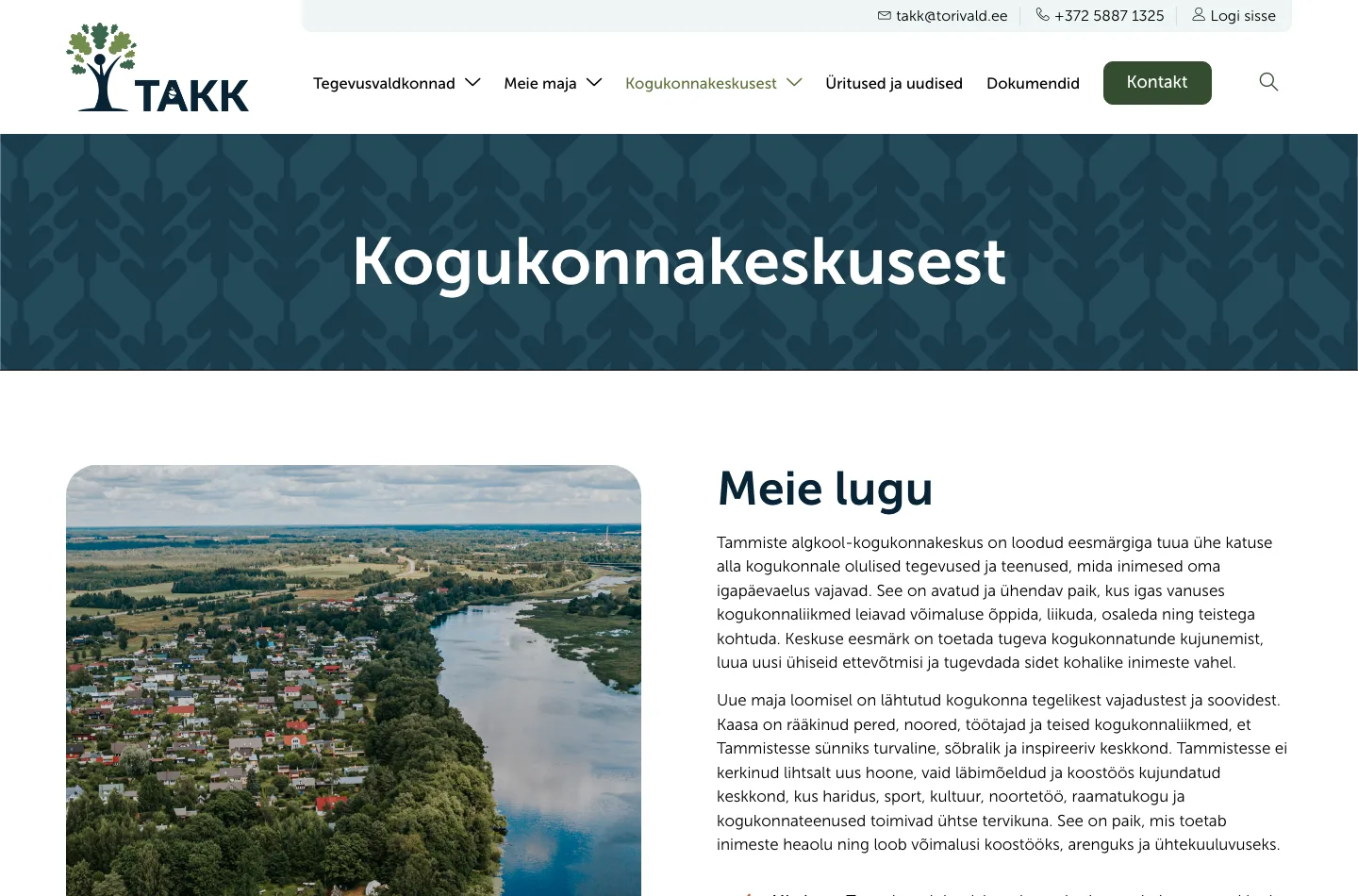 TAKK koduleht – Kogukonnakeskusest