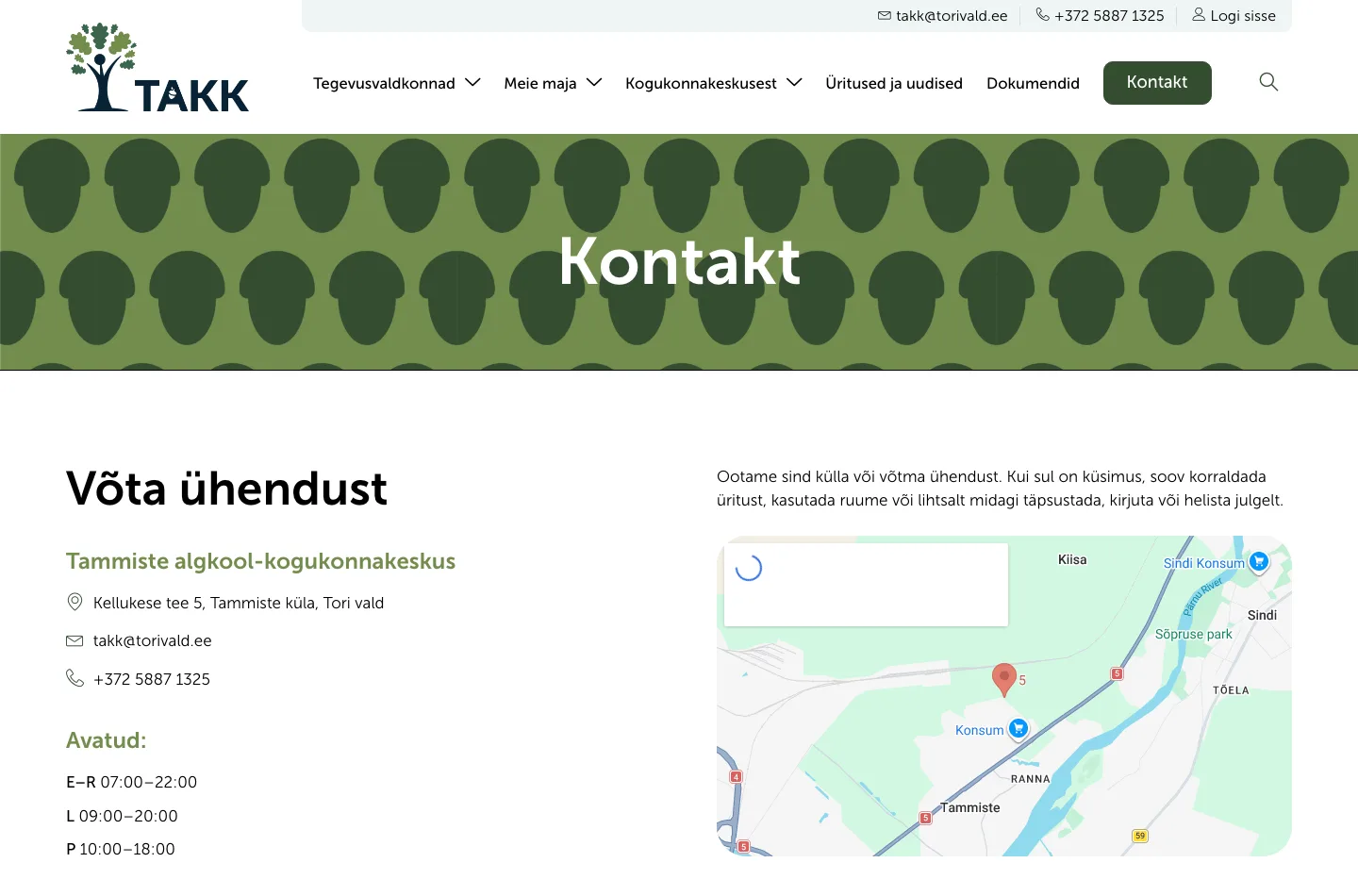TAKK koduleht – Kontakt