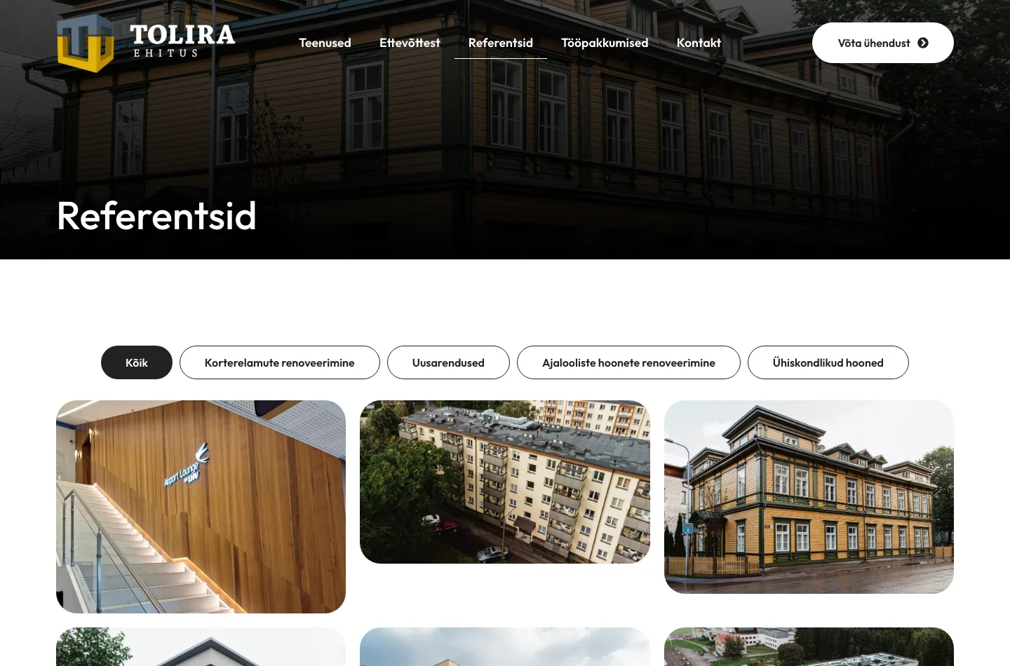 Tolira Ehitus koduleht – Referentsid